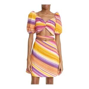 Autumn Adeigbo dress Alyssa puff sleeve minidress size 12